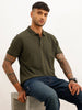 Solid Regular Fit Polo T-Shirt | Olive