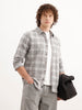 Slim Fit Checkered Shirt  | Grey
