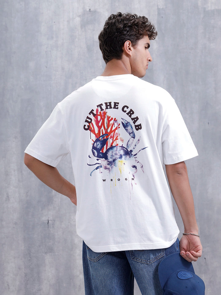 Men’s Casual Oversized Fit Graphic T-Shirt | White
