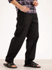 Solid Patch Denim Trousers | Black