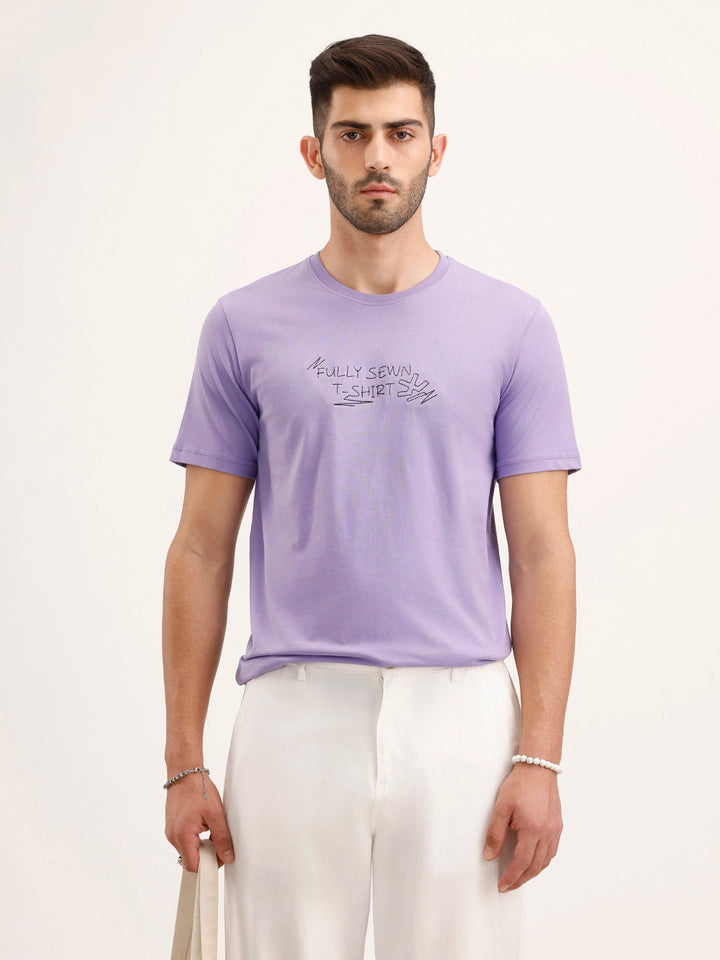 Slim Fit Embroidered T-Shirt | Lavender