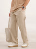 Loose Fit Cargo Denim Jeans  | Beige