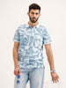 Slim Fit AOP Polo T-Shirt | Blue