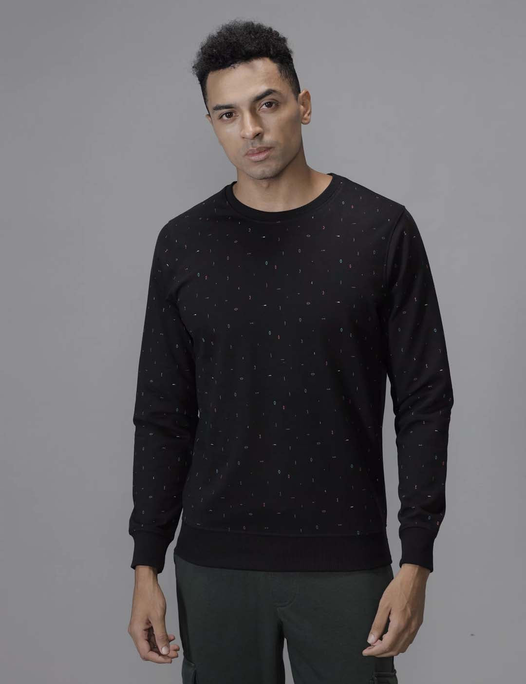 Knitted Black Classic Sweatshirt