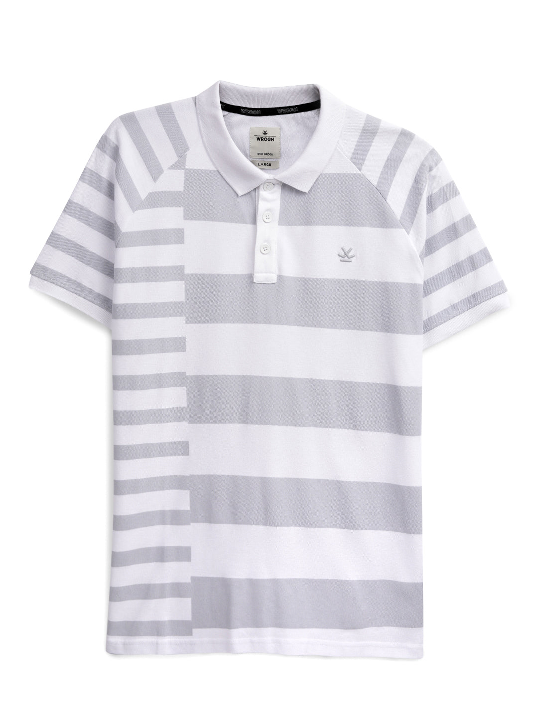 Striped Clash White Polo T-Shirt