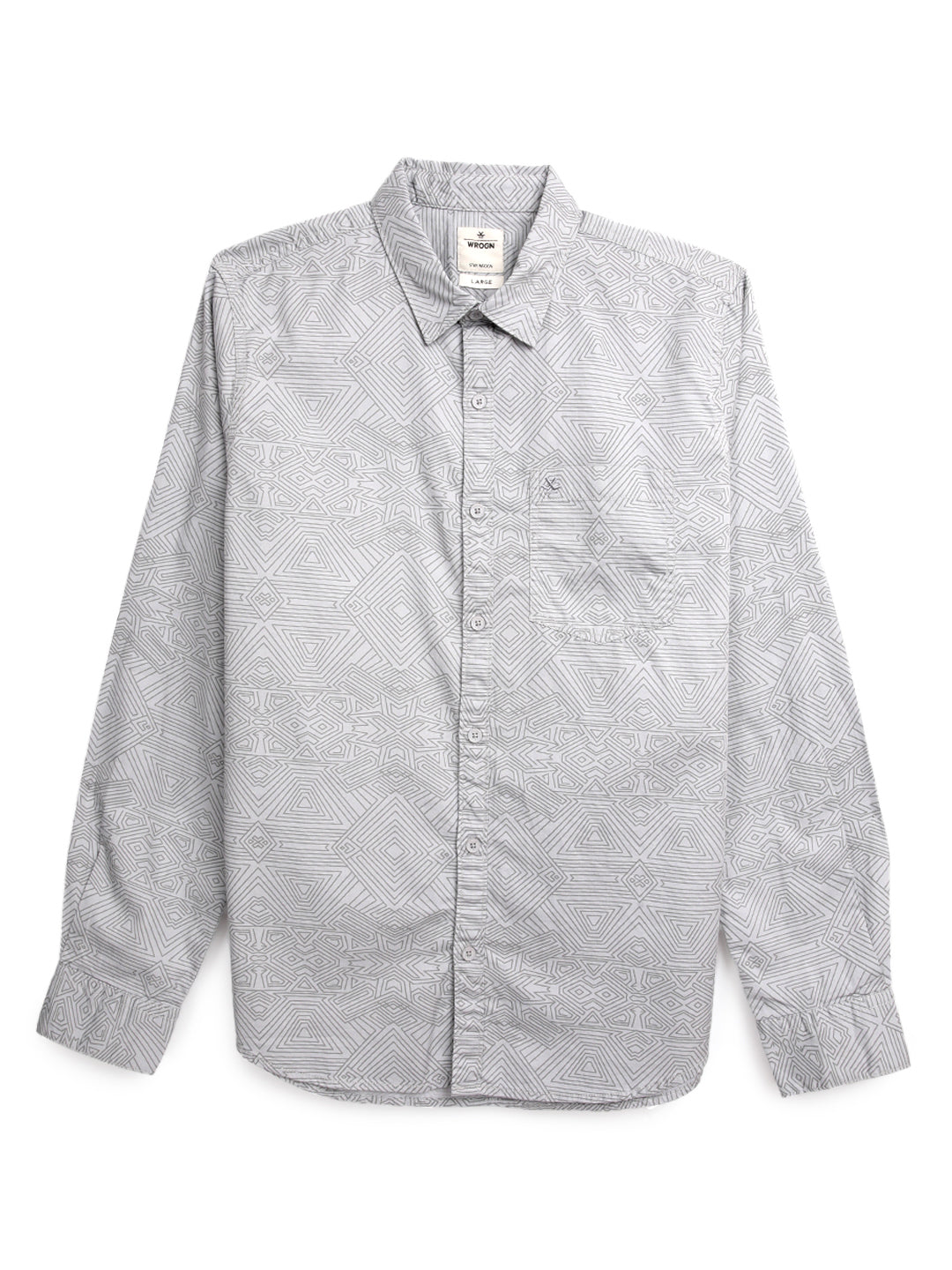 Multi Patterns Grey AOP Shirt