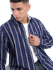 Elite Navy Full Sleeve Striped Shirt