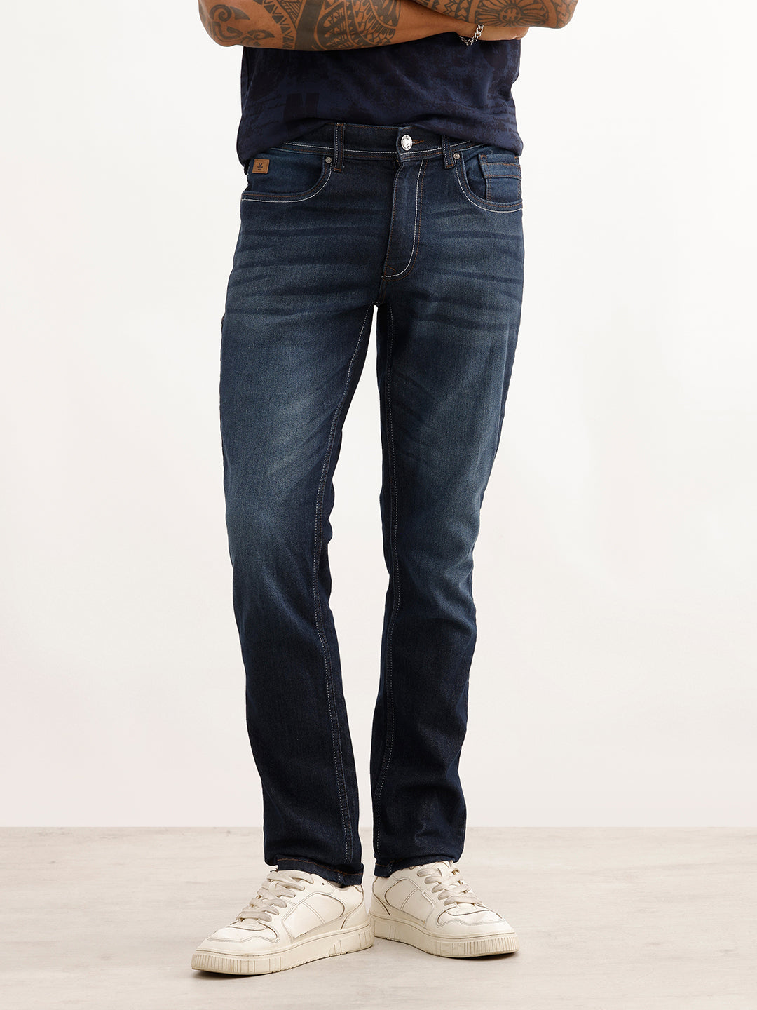 Faded Slim Fit Denim Jeans | Blue