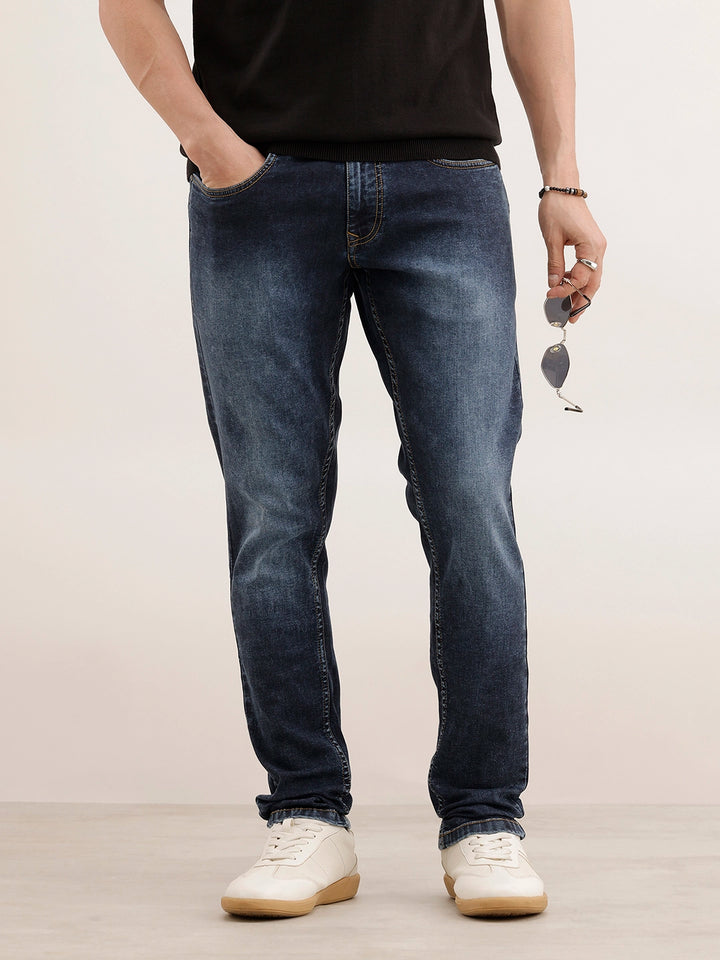 Faded Slim Fit Denim Jeans | Blue