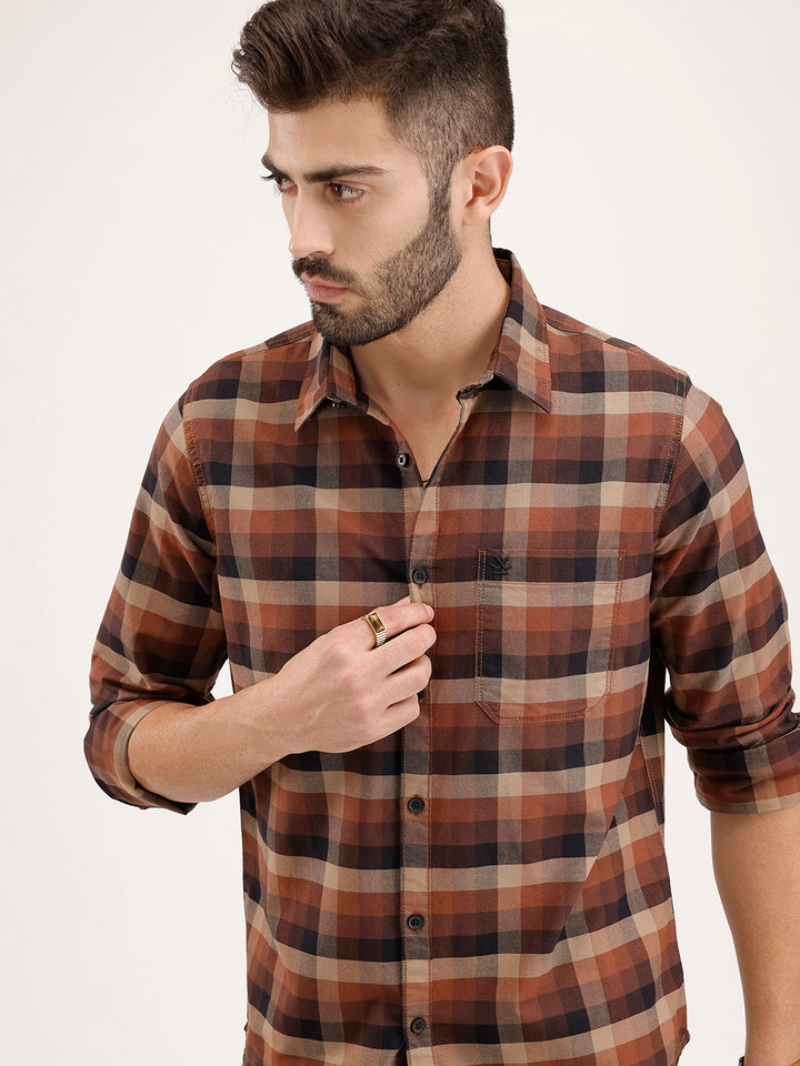 Regular Fit Checkered Shirt | Multicolor