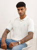 Classic Slim Fit Contrast Sleeve Polo T-Shirt | Off White