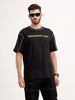 Oversized Placement Printed T-Shirt | Black