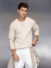 Men’s textured crew neck tshirt | Beige