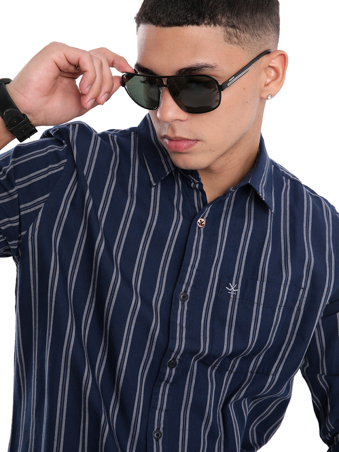 Striped Blues Casual Shirt