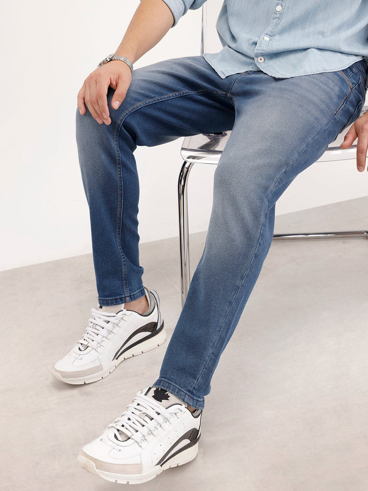 Faded Skinny Crop Denim | Blue