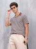 Comfort Fit Geometric Jacquard Polo | Brown
