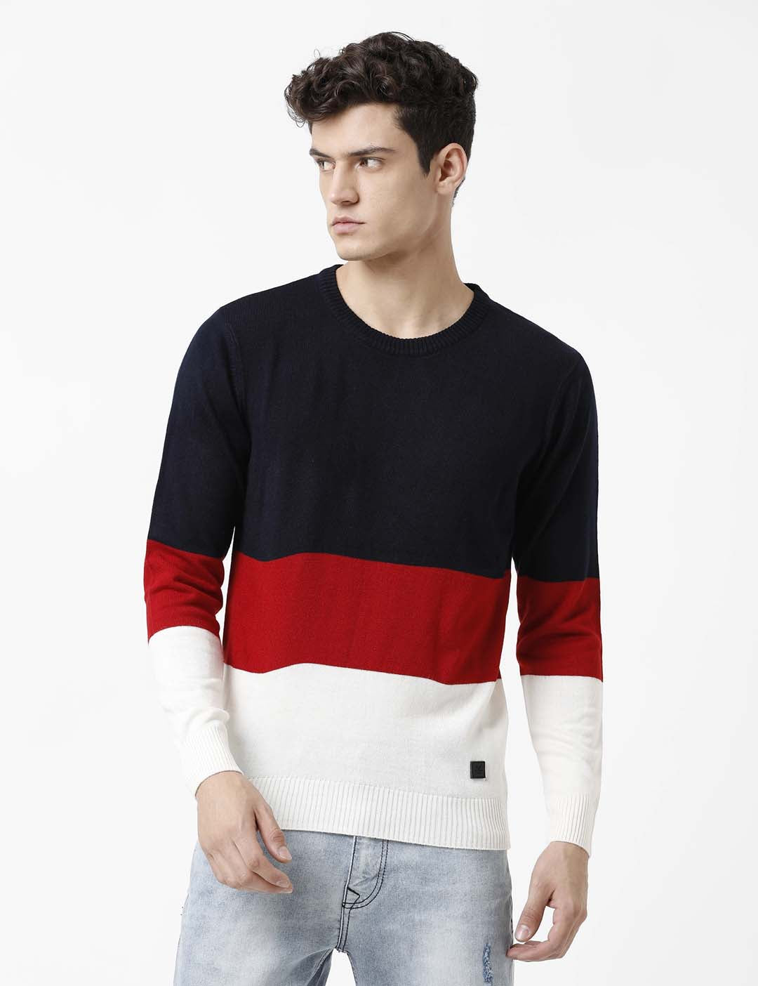 Colourblocked Knitted Comfy Sweater