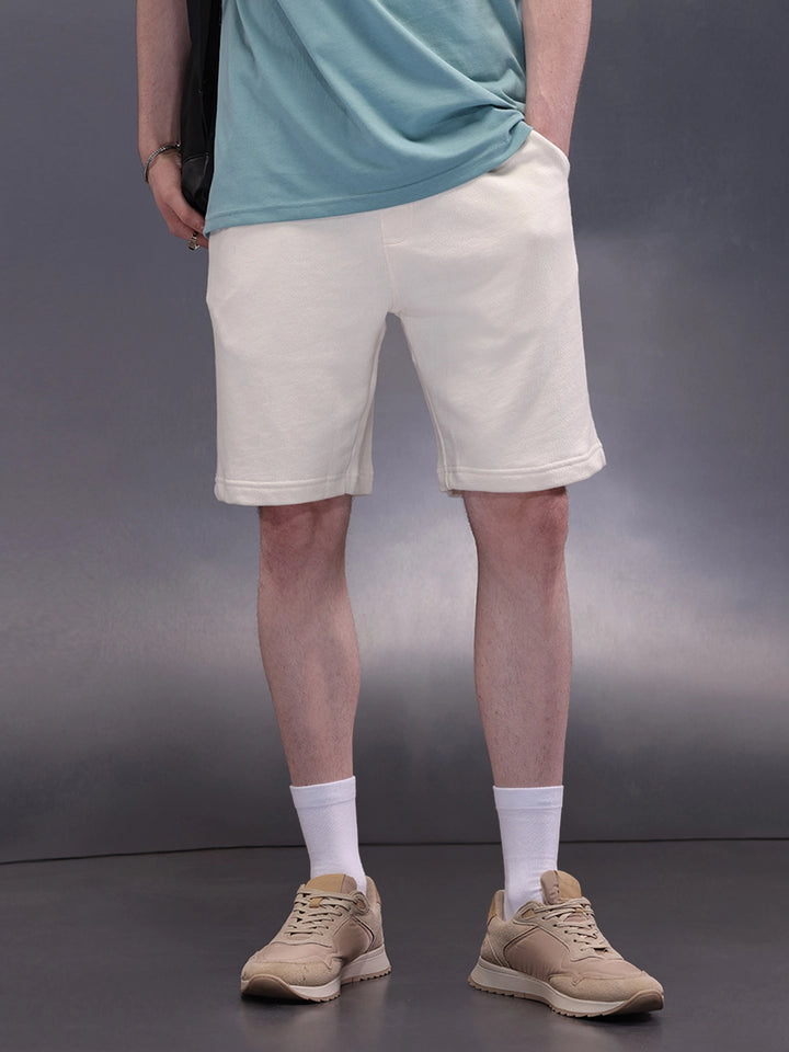 Solid Loose Fit Shorts | Off White