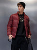 Gloss Finish Quilted Puffer Jacket | Maroon