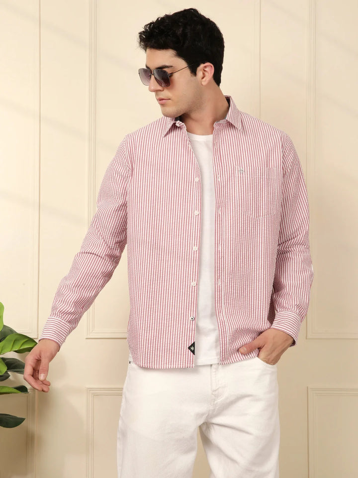 Classic Striped Shirt in Red