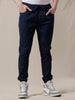 Solid Blue Cotton Jogger