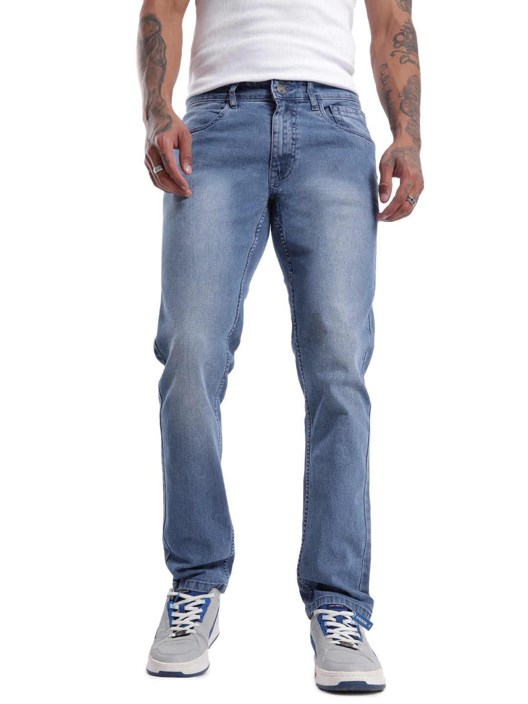 Classic Slim Fit Grey Twill Jeans