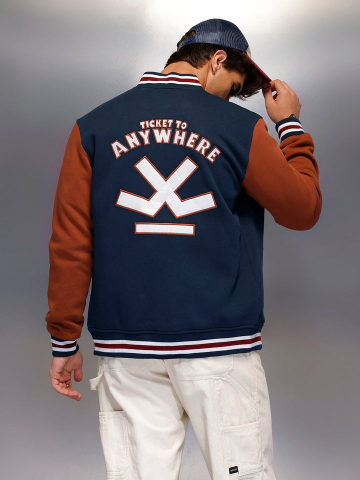 Classic Slim Fit Bomber Jacket   |  Navy Blue