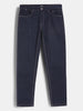 Solid Skinny Crop Fit Denim Jeans | Dark Blue