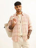 Slim Fit Checkered Full Sleeve Shirt | Pink