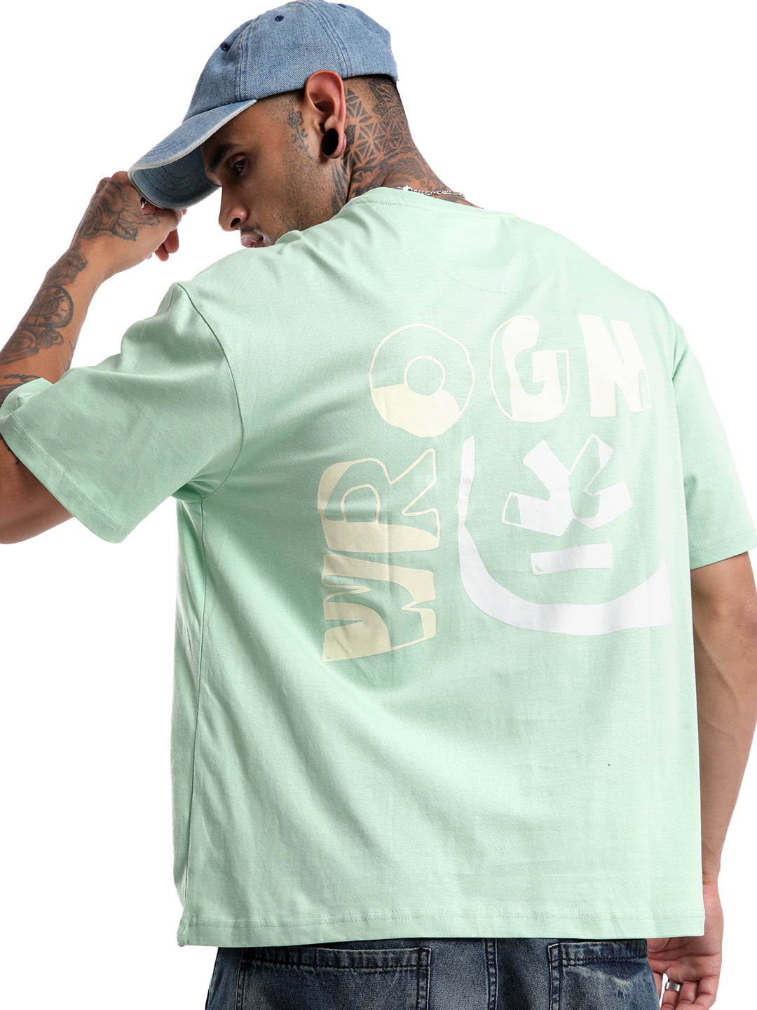 Mint Back Panel Print T-Shirt