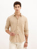 Regular Fit Full Sleeve Striped Shirt | Khaki