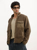 Classic Regular Fit Sherp Jacket | Olive
