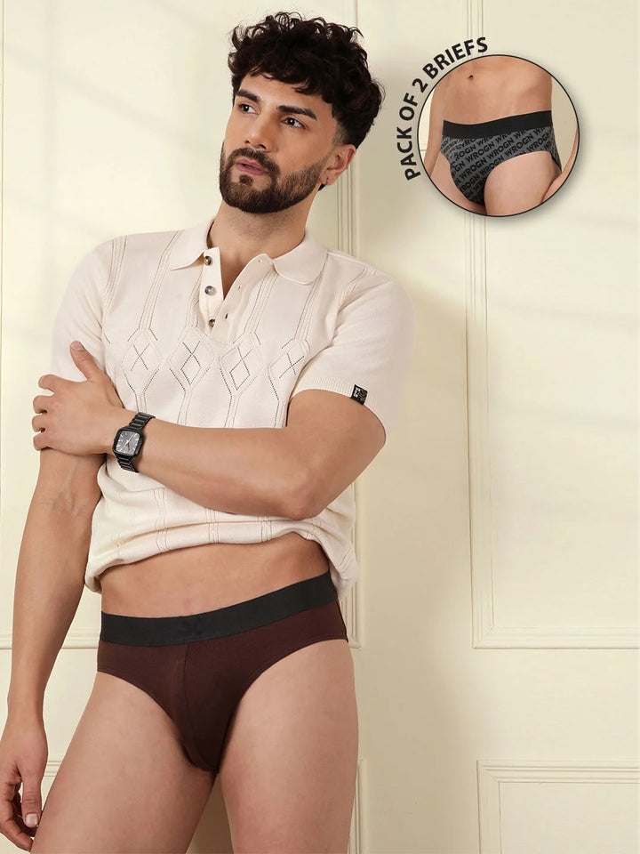 Daily Ease Solid & Print Pack of 2 Briefs
