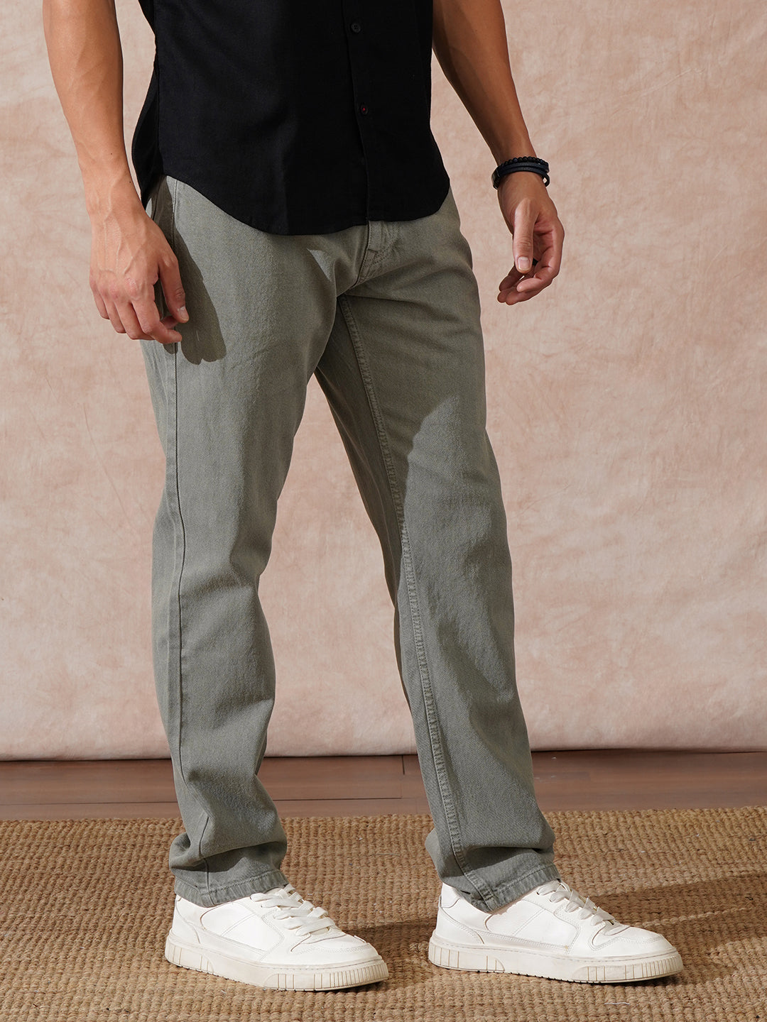 Relaxed Fit Drawstring Joggers | Beige