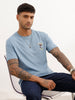 Slim Fit Embroidered Patch Detail T-Shirt | Blue | WTS02HSSL1378S