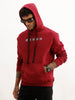 Oversized Placement Printed Hoodie | Maroon