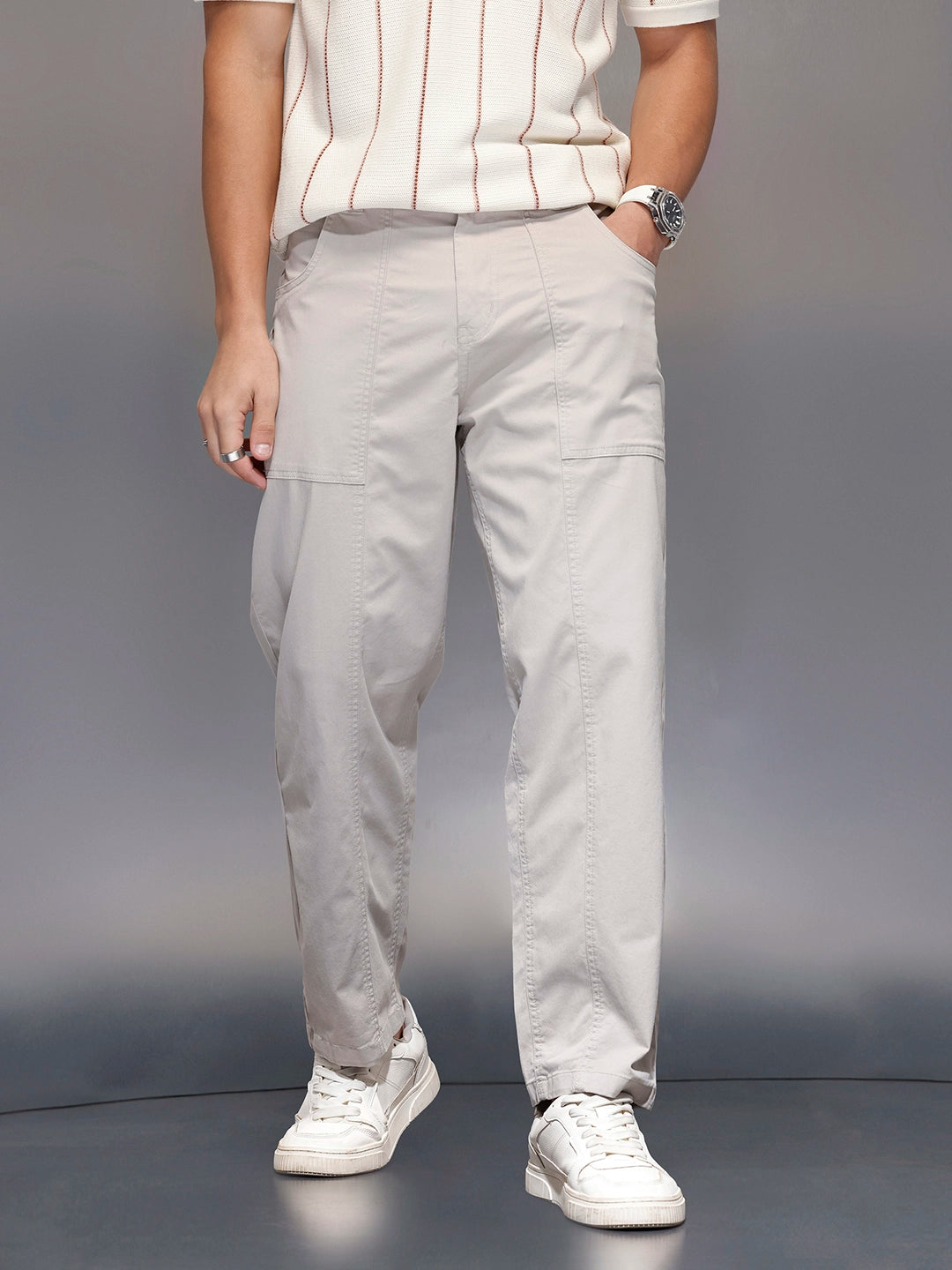Men’s casual loose fit trouser | Grey