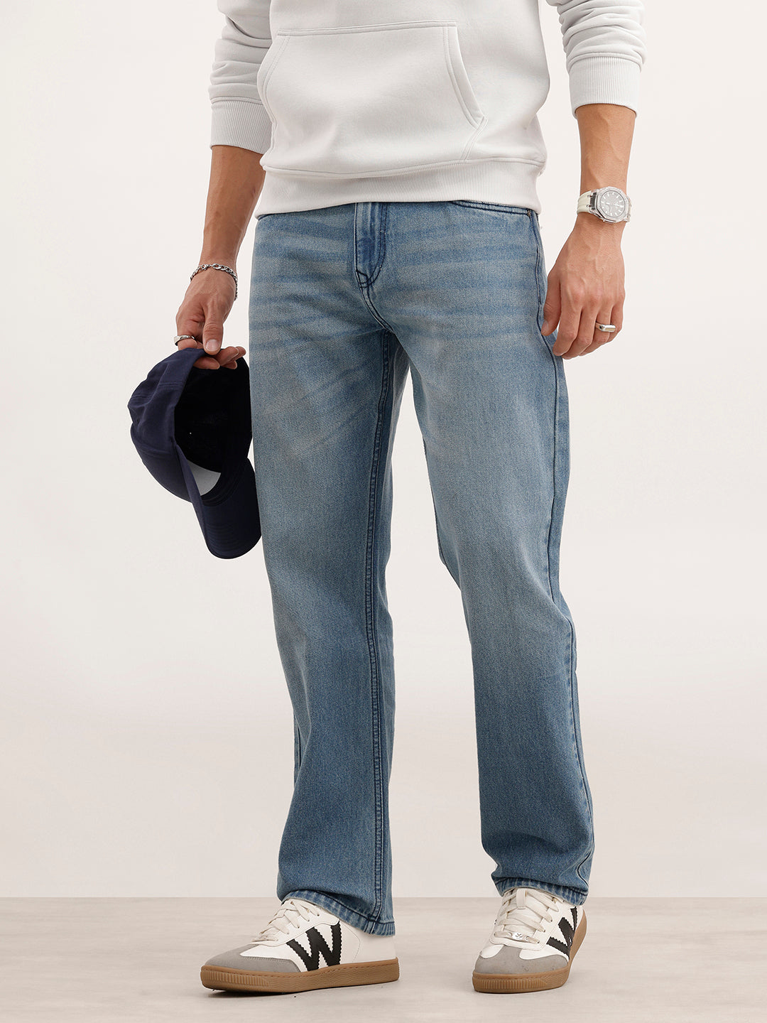 Anti Fit Faded Denim Jeans  | Light Blue