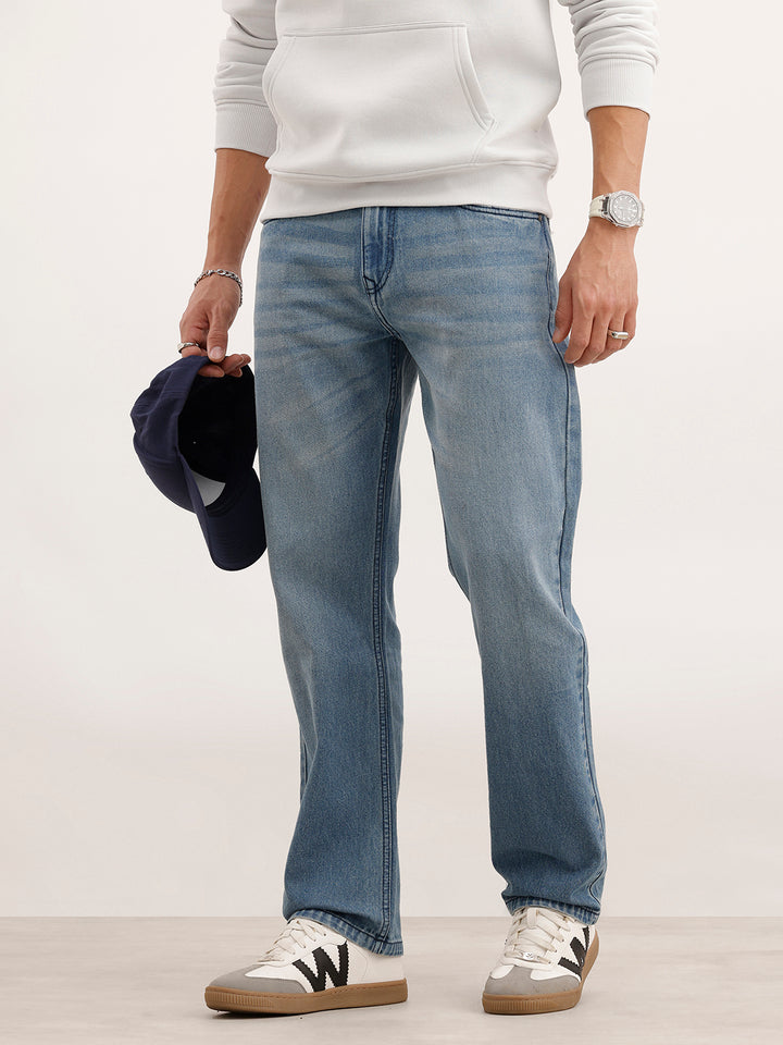 Anti Fit Faded Denim Jeans  | Light Blue