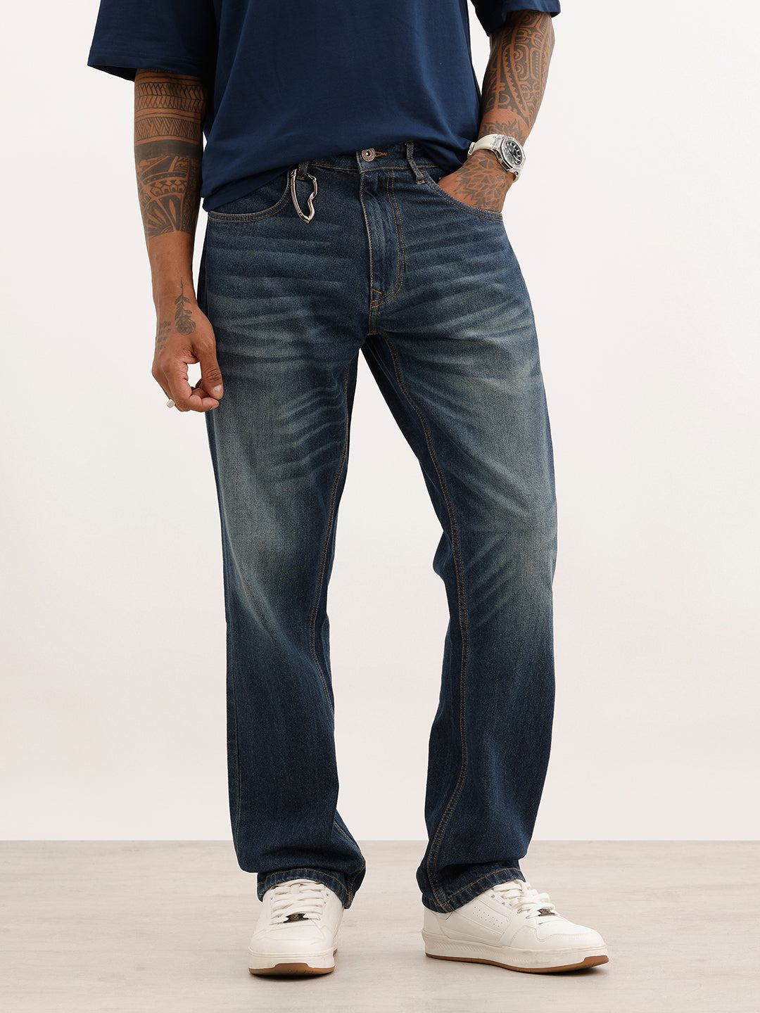 Heavy Faded Anti Fit Denim Jeans | Blue | WJN0200AT2103S