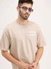 Solid Oversized Cut & Sew T-Shirt | Khaki