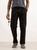 Solid Anti Fit Double Pleated Trouser | Black