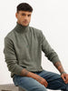 Solid Comfort Fit Turtle Neck Sweater | Olive