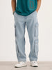 Loose Fit Cargo Denim Jeans | Light Blue