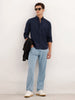 Slim Fit Solid Shirt | Navy Blue