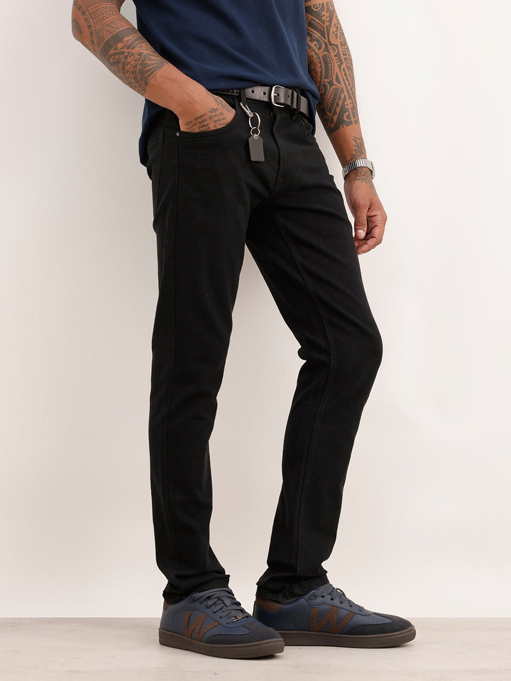 *Classic Solid Denim Jeans | Black