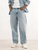 Loose Fit Faded Denim Jeans | Light Blue