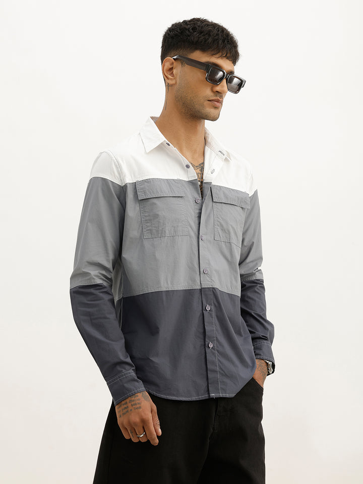 Regular Fit Double Pocket Shirt | Multicolor