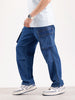 Classic Loose Fit Cargo Denim   |  Blue