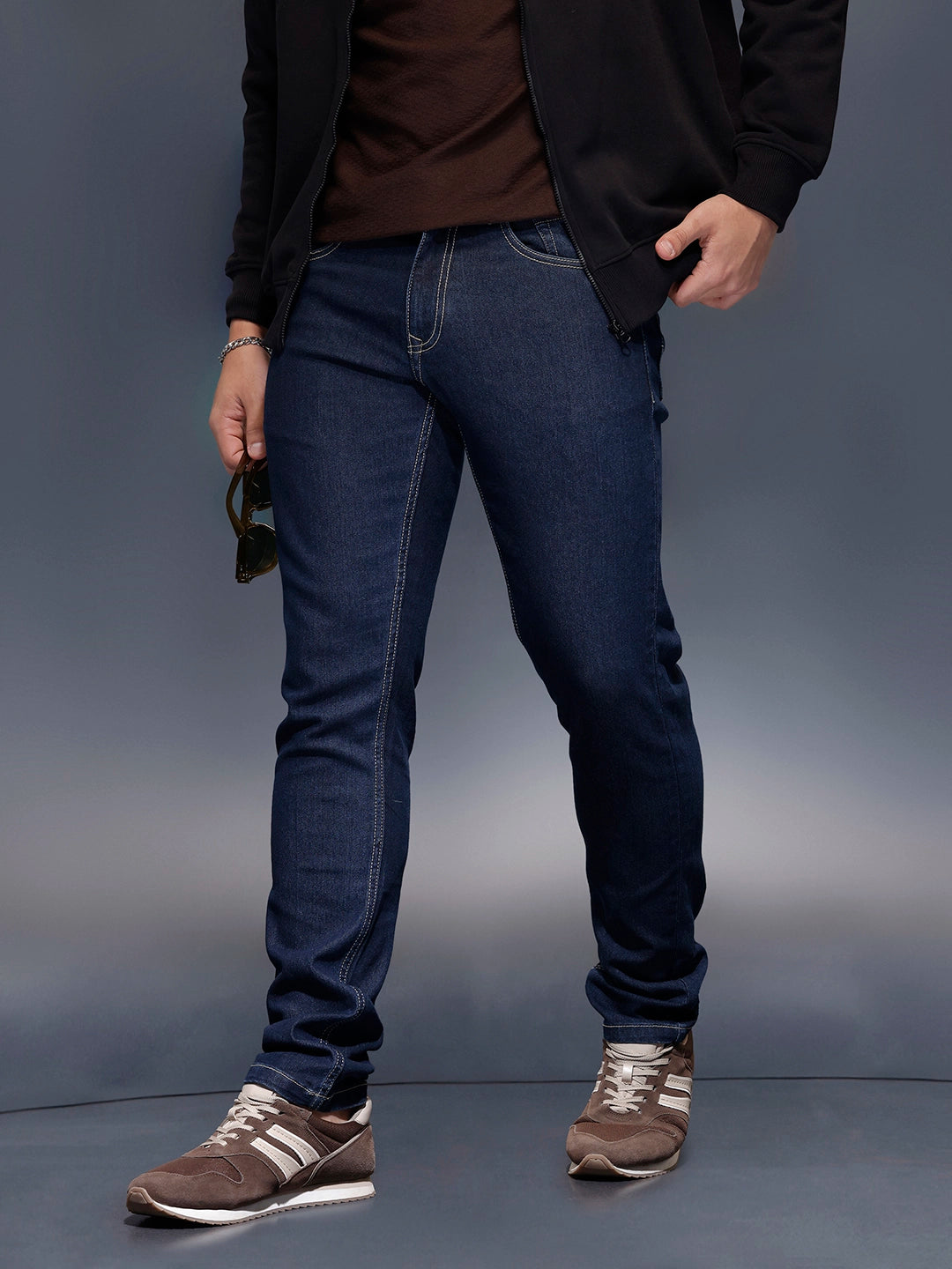 Men's Casual Slim Fit Jeans   |  Dark Blue